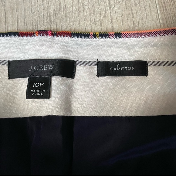 J.CREW Cameron Parke Tartan pink Plaid Pants Size 10P - Picture 4 of 6
